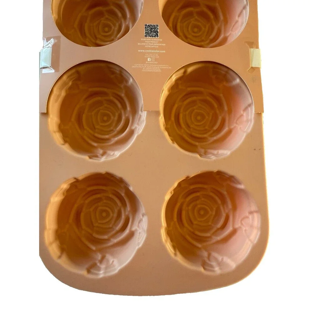 CWC Silicone Rose Flower Mold for Handmade Soap Jelly Chocolate Cakes Set of 2